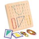 Pegboard geométrico Montessori de madeira para crianças 15x15x1.5cm Pegboard geométrico Montessori de madeira para crianças 15x15x1.5cm