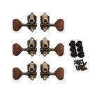 Pegs de afinação de guitarra Yibuy Vintage Acoustic 3R3L Bronze Alloy
