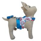 Peitoral Guia Cachorro Snob Dog Pluto Azul Macho
