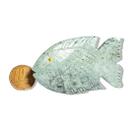 Peixe Verde Esculpido Dolomita Natural 50 a 100g Média 5cm