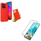 Película 3D Curvada Tela Toda Moto Edge 60 Pro + Capinha Aveludada Case Vermelho