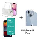 Película 9D De Cerâmica+ Película de Câmera + Capa Capinha Anti Impacto para Iphone 14 PLUS