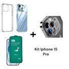 Película 9D De Cerâmica + Película de Câmera + Capa Transparente Anti Impacto Para Iphone 15 PRO Película 9D De Cerâmica + Película de Câmera + Capa Transparente Anti Impacto Para Iphone 15 PRO