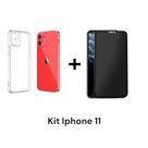 Película Anti Espião 3D De Vidro Privacidade + Capinha Capa Transparente Reforçada Para Iphone 11
