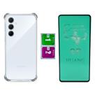 Película Cerâmica Flexível Para Samsung Galaxy A55 + Capinha Anti Impactos Transparente