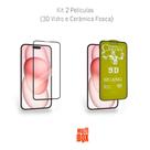 Película De Cerâmica Fosca 9D Flexível + Película 3D De Vidro Temperado Para Iphone 15