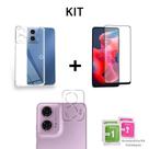 Película De Cerâmica Fosca + Película Para Câmera + Capa Anti Impacto Transparente Compatível Com Moto G04