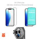Película de Cerâmica + Película Câmera + Película 3D De Vidro Para Iphone 14 Pro Max