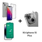 Película De Cerâmica + Película de Câmera + Capa Capinha Anti Impacto para Iphone 15 PLUS