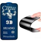 Pelicula de privacidade antiespião de ceramica 9D flexivel compatível com I Phone 16 Plus e 15 Promax