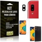 Película Flexível para Câmera Galaxy A20 Película + Capa Silicone + Película Vidro - Armyshield