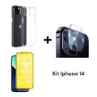 Película Fosca 9D + Capa Anti Impacto + Película de Câmera Para Iphone 14