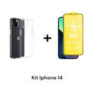 Película Fosca 9D Flexível + Capa Capinha Anti Impacto Transparente Para Iphone 14
