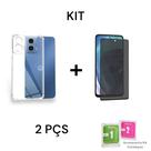 Película Fosca 9D Privacidade Flexível + Capa Capinha para Moto G24 Anti Impactos Transparente