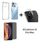 Película Fosca Privacidade + Capinha Transparente + Película de Câmera Para Iphone 12 PRO MAX
