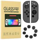 Pelicula Oled Nintendo Switch+ Capa Silicone Joy Con+ 4 Grip