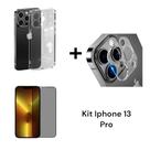 Película Privacidade 3D De Vidro + Película de Câmera + Capa Anti Impacto Para Iphone 13 PRO Película Privacidade 3D De Vidro + Película de Câmera + Capa Anti Impacto Para Iphone 13 PRO