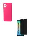 Película Privacidade de Vidro + Capinha Case Veludo Rosa Pink Para Galaxy A07