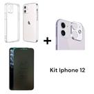 Película Privacidade Fosca 9D + Capa Anti Impacto + Película 3D Câmera para Iphone 12 Película Privacidade Fosca 9D + Capa Anti Impacto + Película 3D Câmera para Iphone 12