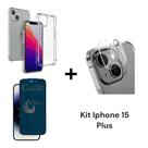 Película Privacidade Fosca + Película de Câmera + Capa Capinha Anti Impacto para Iphone 15 PLUS
