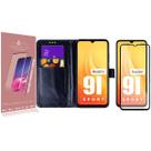 Pelicula Vidro 3D + Capa Carteira PRETA Compativel Redmi 9I SPORT 6.53 - Luiza Cell25