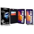 Pelicula Vidro 3D + Capa Carteira PRETA Galaxy M12 M127 6.5 - Cell In Power25