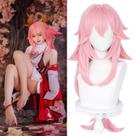 Peluca de Cosplay LABEAUTÉ Rosa Yae Miko Anime Largo Rizado Sakura