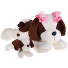 Pelucia cachorra bebel com bebe 40cm santa klaus