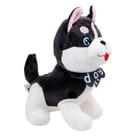 Pelucia Cachorro Husk Boy 25cm Antialergico Cinza Polibrinq