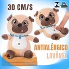Pelúcia Cachorro Pug 30cm com Lenço no Pescoço Antialérgico Presente