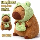 Pelúcia Capivara 50cm Fantasia Sapo Lavável Antialérgica com Zíper