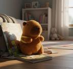 Pelúcia Capivara Com Muchila Amarela, Macia e Antialérgica
