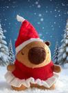 Pélúcia capivara natalina/decoração/brinquedo