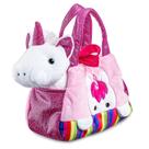 Pelúcia Com Bolsa Cutie Handbags Unicórnio Rosa Com Compartimento Infantil Fashion