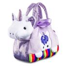 Pelúcia Com Bolsa Cutie Handbags Unicórnio Roxo Com Compartimento Infantil Fashion
