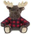 Pelúcia de pelúcia DolliBu Moose com capuz xadrez vermelho de 25 cm