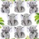 Pelúcia de pelúcia HydRen Mini Elephant, 10 cm, 8 unidades - cinza