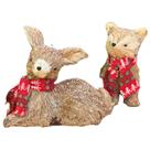 Pelúcia Decoração Árvore de Natal Animais Raposa Cervo Palha