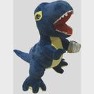 Pelúcia Dinossauro T-rex Azul Aveludado 30 cm