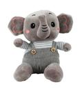 Pelúcia Elefante Sentado Suspensório Cinza 21cm