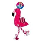 Pelúcia Flamingo para cães com corda com apito - PET NINHO