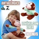Pelúcia Macaco Love 30cm Antialérgica Lavável com Zíper Infantil