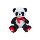 Pelúcia Panda 27cm com Lacinho Vermelho e Coração Presente Romântico Pelúcia Panda 27cm com Lacinho Vermelho e Coração Presente Romântico