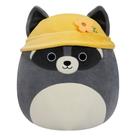 Pelúcia Squishmallows Raccoon Rocky Grey Original 35cm com Chapéu