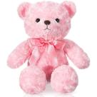 Pelúcia Stuffed Bear Foilswirl 40 cm para chá de bebê para meninas, rosa