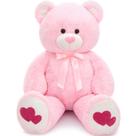 Pelúcia Stuffed Bear Tezituor 4 pés rosa com coração vermelho
