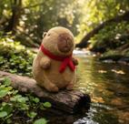 Pelúcia Tuka Toy Capivara 22cm Com Cachecol Vermelho ML Pelúcia Tuka Toy Capivara 22cm Com Cachecol Vermelho ML