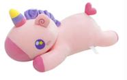 Pelúcia Unicórnio Grande Fofinho Deitado Antialérgico 53,5cm Rosa