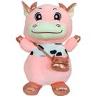 Pelúcia Vaquinha Squish Pals Rosa Colecionável 40cm Toyng