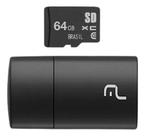 Pen Drive 2 em 1 com Leitor Usb + Cartão Sd 64gb Multilaser Mc164